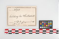 Etikett zu Bronzegefäß (NHMW-PRAE-026733)